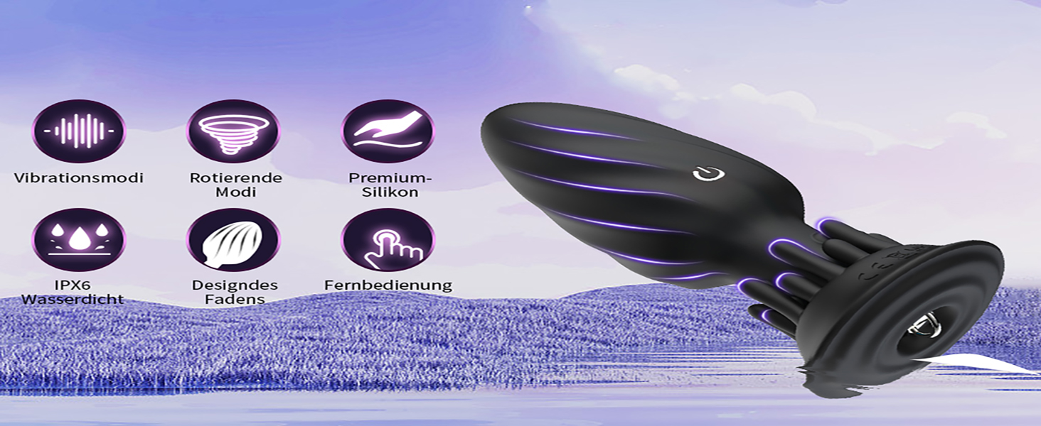 Вібратор для анусу TYDAY для жінок з 10 вібраціями, 360° обертанням, масажер простати, водонепроникний силікон, секс-іграшка для чоловіків та жінок з бездротовим пультом керування