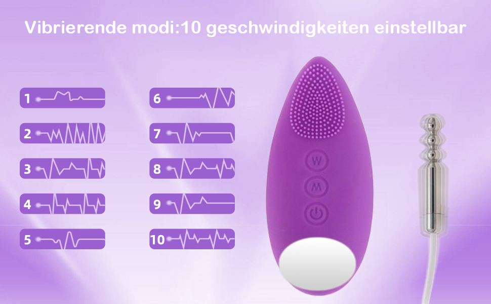 Вібратор для чоловіків PQKuss з нержавіючої сталі, водонепроникний, для масажу простати, 10 частот, фіолетовий