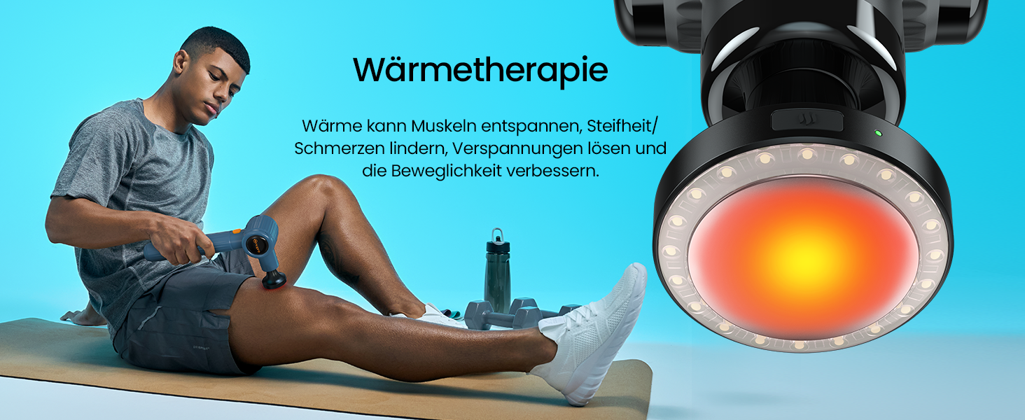 Перкусійний масажер Napre Massage Gun з подовжувачем та 3 кутами нахилу для спини, шиї та плечей, ручний масажний пістолет, світло-блакитний