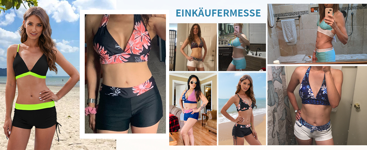 Бікіні жіночий комплект - Пуш-ап, корегуючий животик, сексуальний купальник з глибоким V-подібним вирізом, регульований топ, двочастинний бікіні з високою талією, трусики-танга, рожевий з квітковим принтом