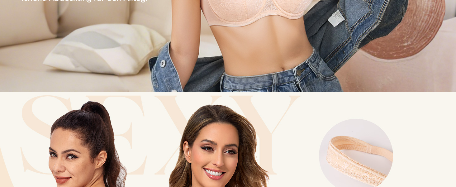 Дирндль бюстгальтер Lemorosy для жінок з кісточками, balconette, з м'якими широкими бретелями, чорний 85B