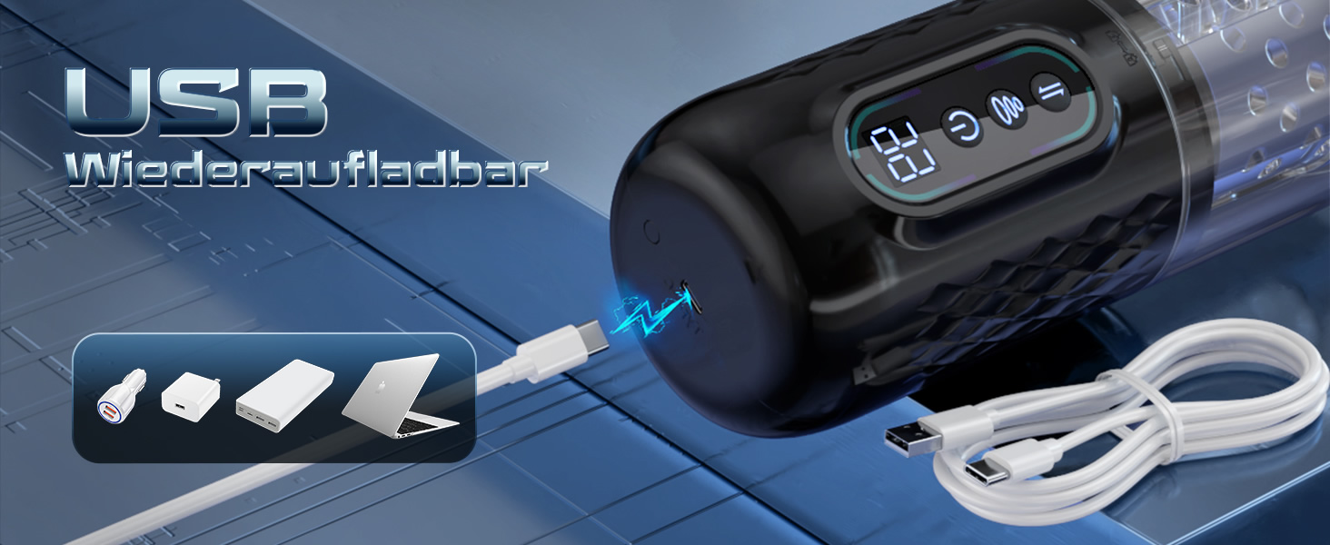 Електричний мастурбатор для чоловіків з 9 режимами, телескопічною та ротаційною функцією масажу - 3D модель