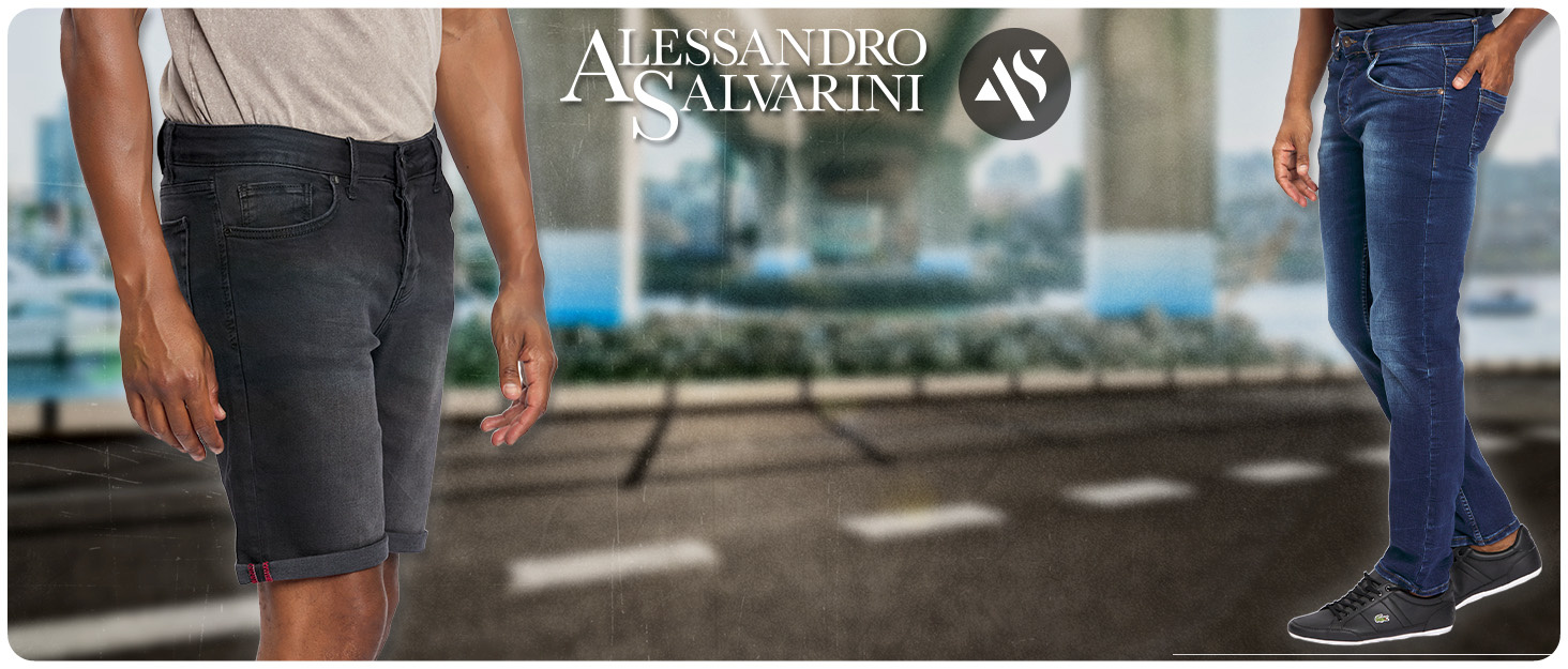 Чоловічі джинси Slim Fit ALESSANDRO SALVARINI з еластичним денімом, білі, розмір 36W / 34L