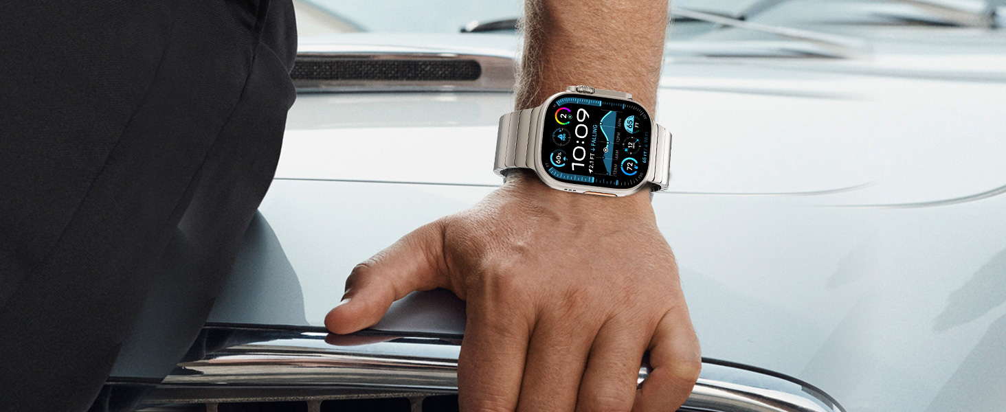 Металевий ремінець CHANCHY для Apple Watch Ultra 3/2/1, Series 11/10/9/8/7/6/5/4/3/2/1, SE — сталевий браслет-заміна (42, 44, 45, 46, 49 мм), титановий колір