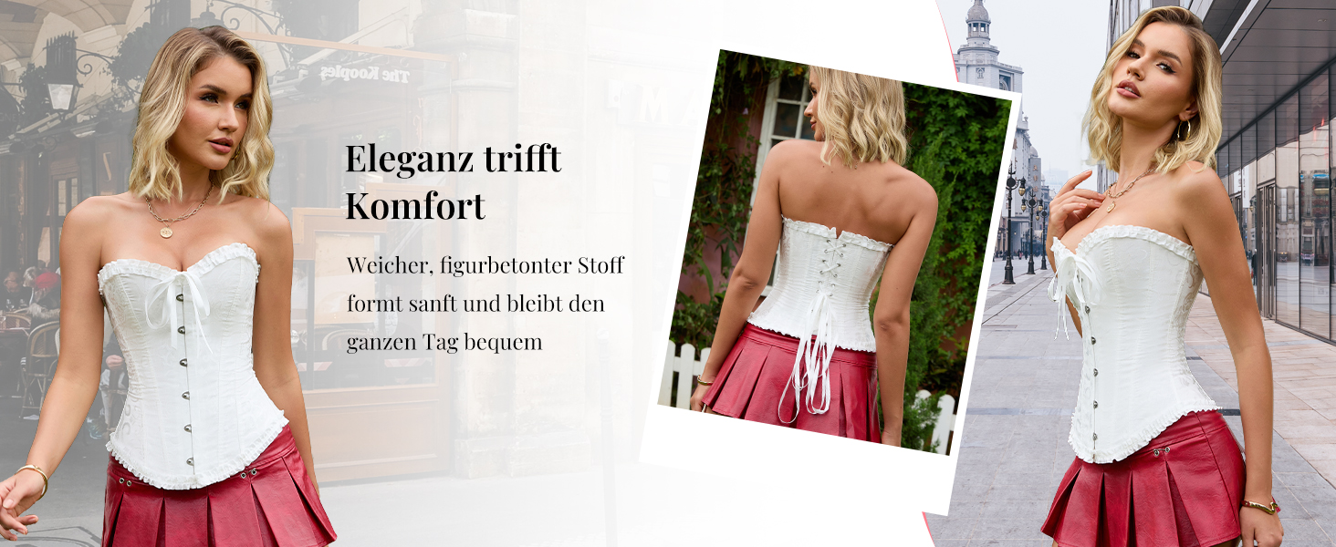 Корсетний топ SZIVYSHI для жінок: готичний корсет, бюстгальтер, корсет з повним бюстом, вінтажний корсетний топ, білий