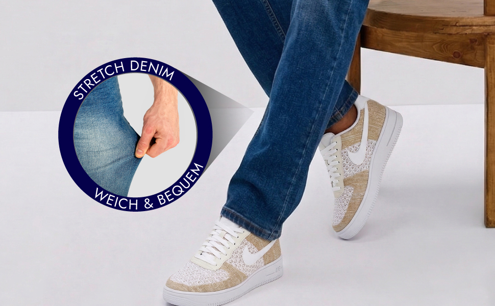 Чоловічі джинси BARBONS Regular-Fit Stretch — класичні прямі джинси синього кольору для бізнесу та відпочинку, 36W / 32L