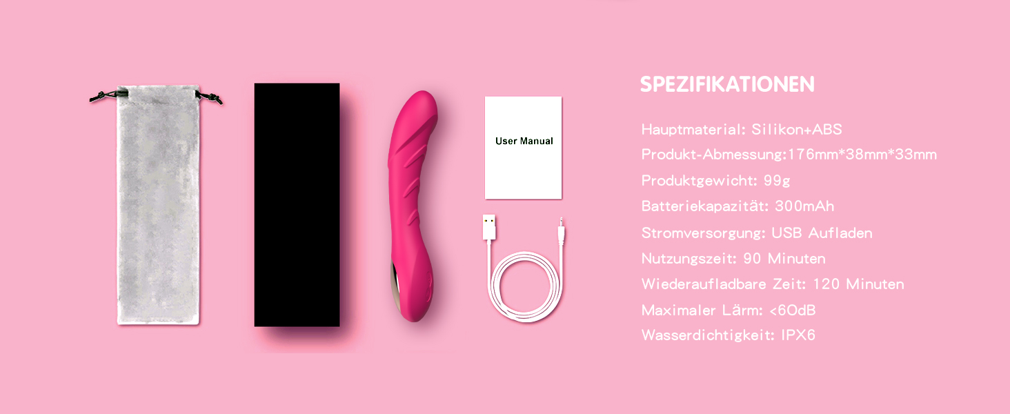 Вібратор для жінок G-Spot, силіконовий стимулятор клітора, 12 режимів вібрації, рожевий колір