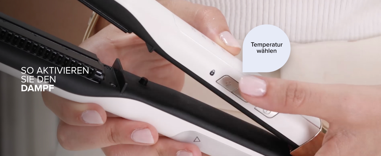 Парова праска для волосся Bellissima Steam Elixir з керамічним покриттям та аргановою олією, 4 режими температури, з термостійким килимком