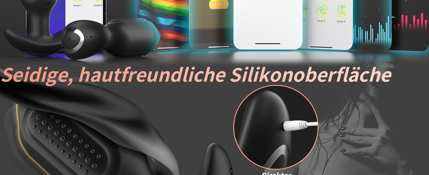 Набір силіконових анальних простатових масажерів Yivans для пар, 10 режимів вібрації, керування через додаток