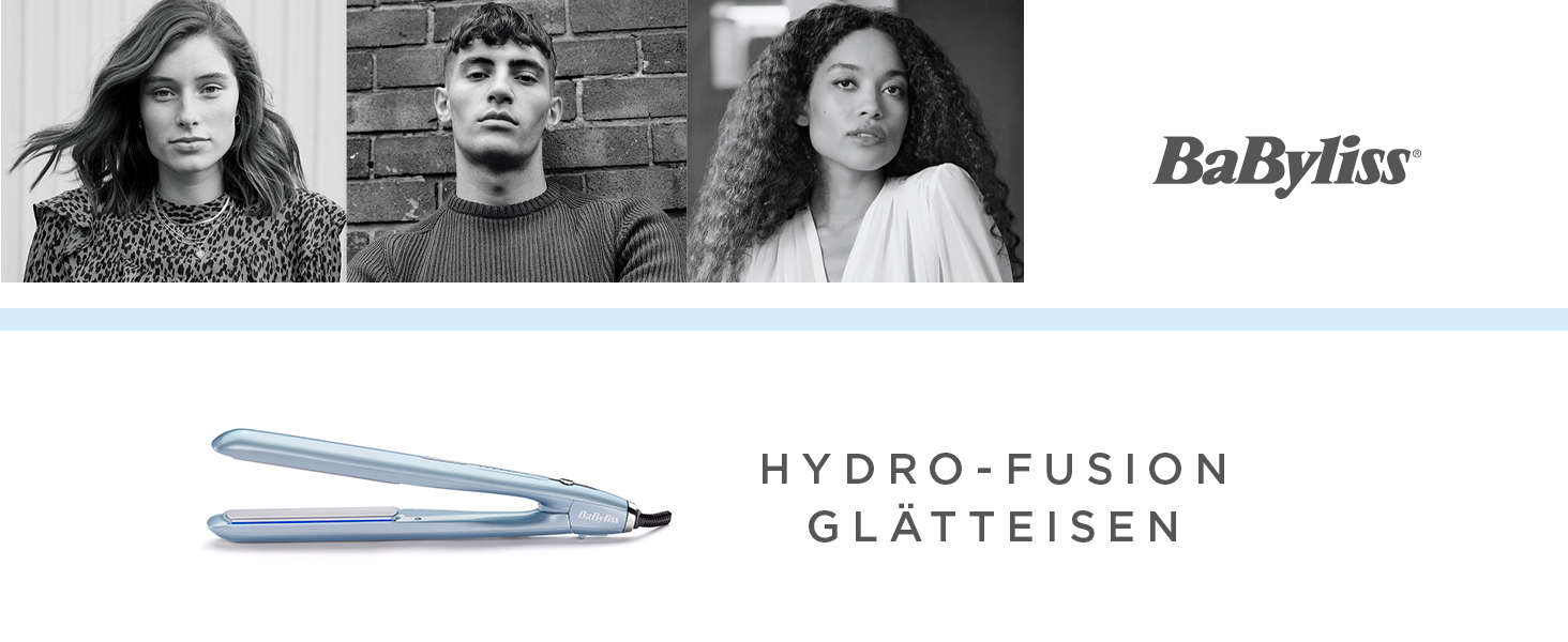 Випрямляч для волосся BaByliss Hydro Fusion ST573E з технологією Dual-Ion, ефект проти пухнастості, 5 режимів температури, синій