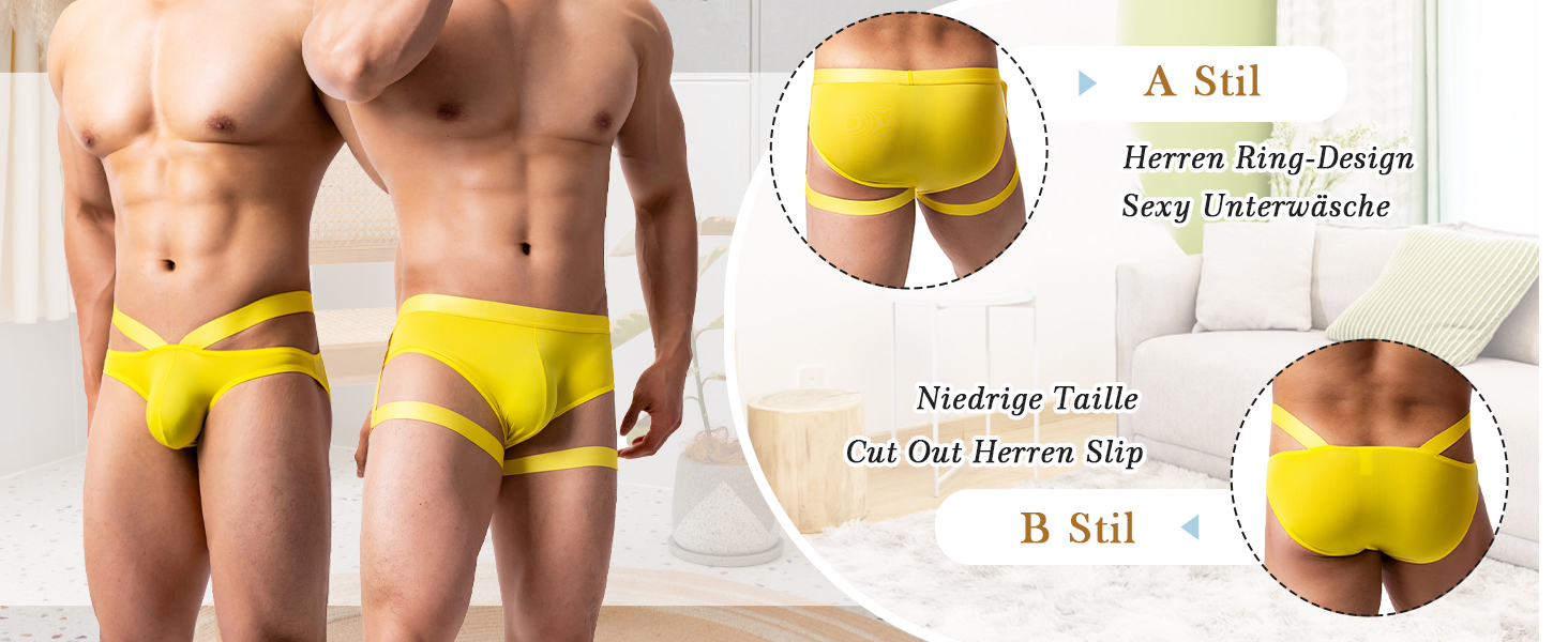 Чоловіча трусика YUFEIDA: Сексуальні сліпи, танга, стрінги для спорту та фітнесу (4 шт. - блакитний/темно-сірий/синій/чорний) L