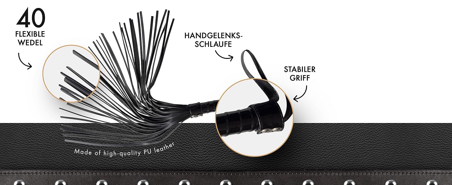 Пета для БДСМ-ігор Liebesfreunde® – Флогер, жорсткий та м'який, з маскою для очей