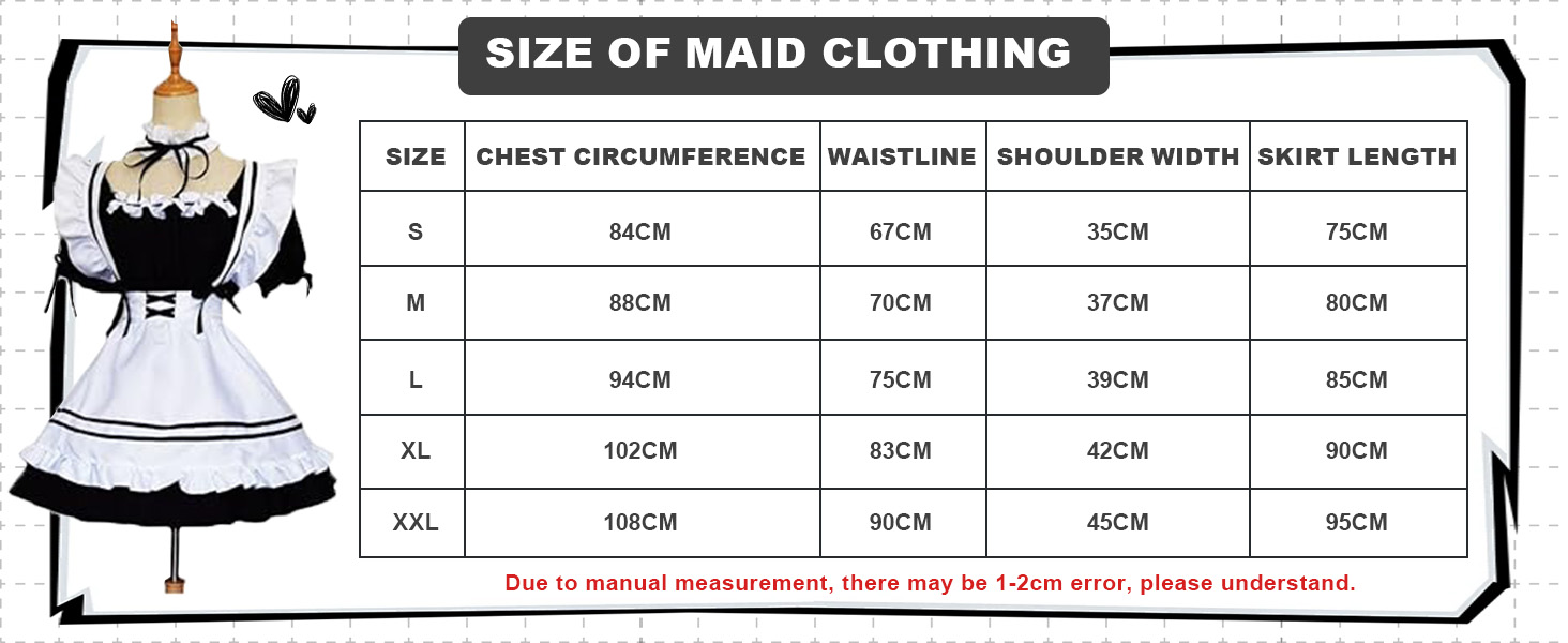 Костюм французької служниці: сукня для косплею в стилі аніме, класичний набір для Хелловіну та Різдва, чорний колір