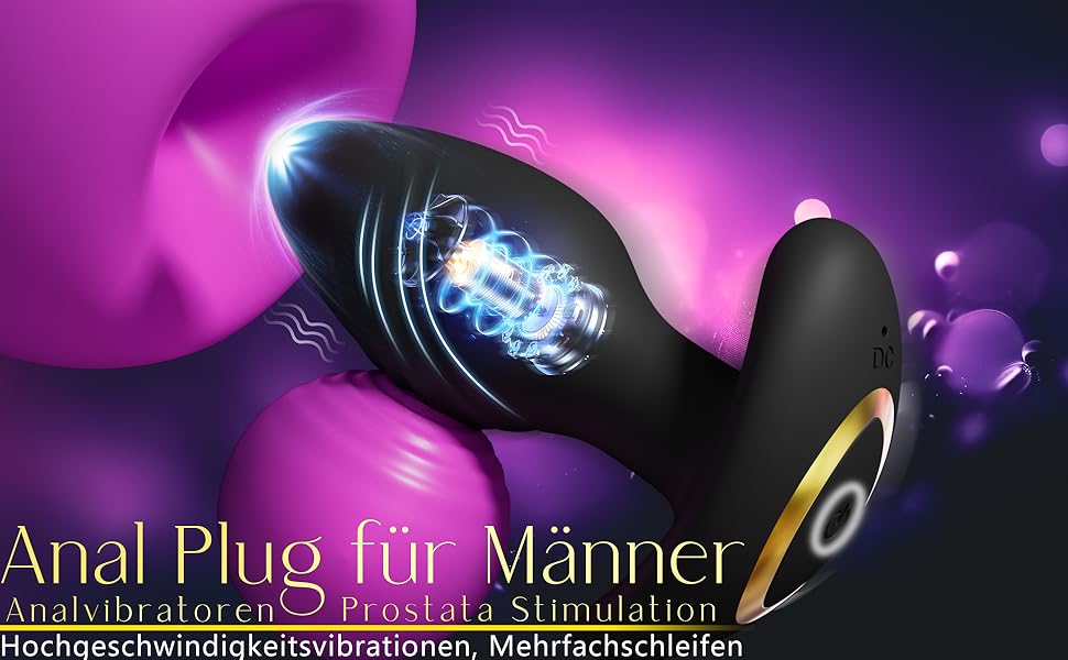 Анальний плагін для жінок та чоловіків: вібратор з керуванням через додаток, силіконовий, 10 режимів