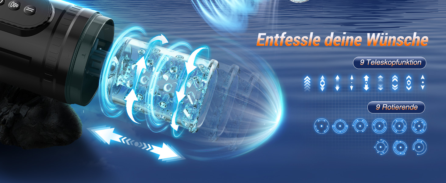 Мастурбатор для чоловіків Pangpangmi з 9 режимами, телескопічною функцією та ротацією - сексуальна іграшка для чоловіків