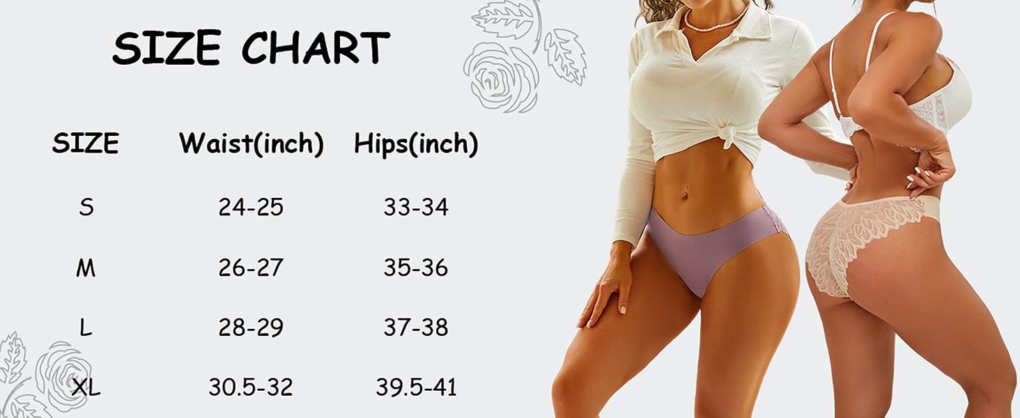 Набір трусиків FINETOO з 6 шт. - безшовні, мереживні, з низькою талією, S-XL