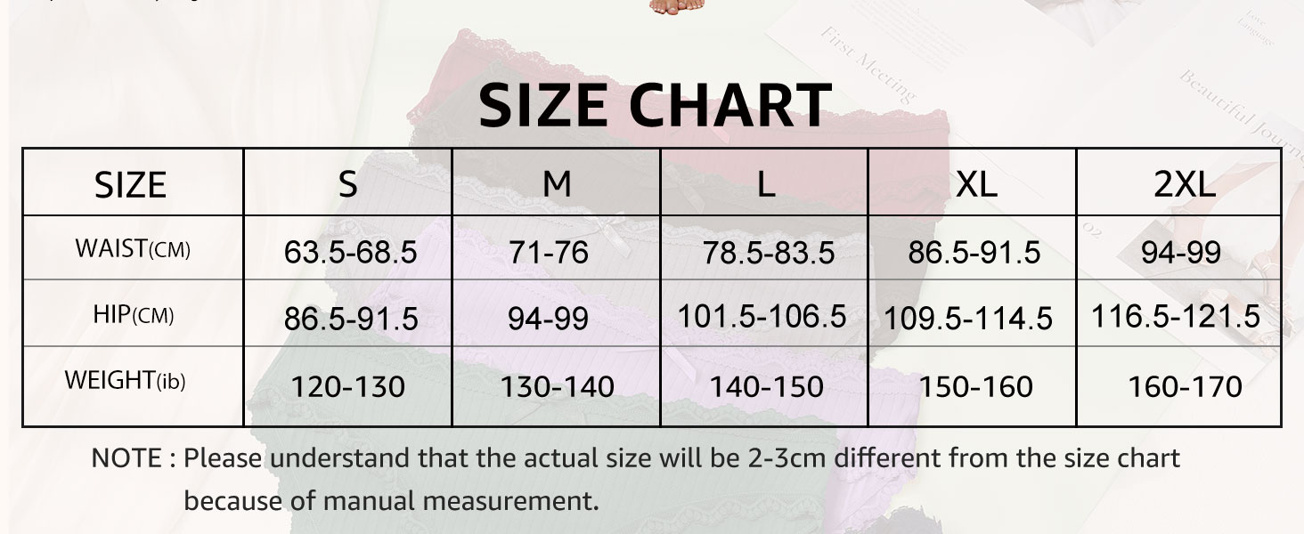 Сліпекс жіночі труси Levao 6 шт. бавовна мереживо дихаючі, комплект трусиків для жінок, S-XXL, 6 кольорів