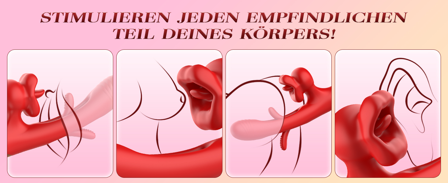 Вібратор для жінок Dildo з 7 режимами вібрації, стимулятором G-точки та клітора, рожевий