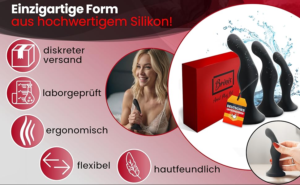 Набір анальних пробок 3 шт. преміум якості з гіпоалергенного силікону для чоловіків та жінок, вібратор для стимуляції, для початківців та досвідчених