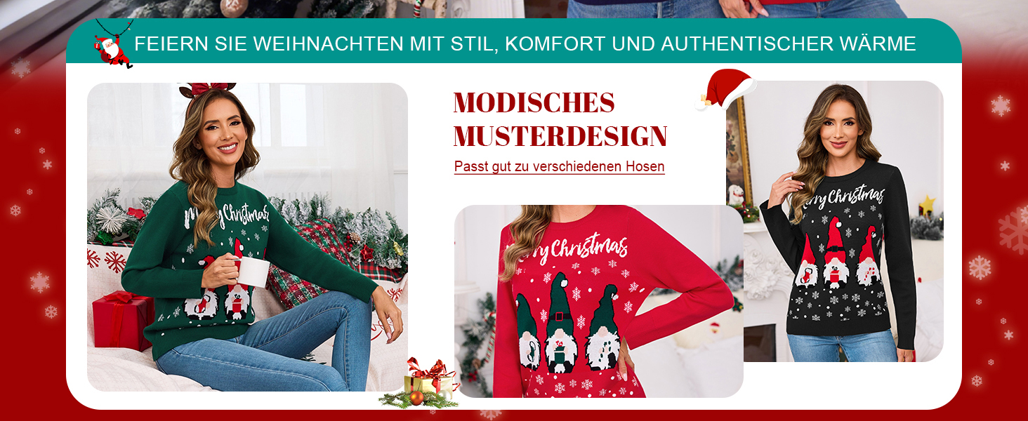 Смішний різдвяний светр Terecey Daen з принтом, зимовий лонгслів Ugly Christmas Sweater, чорний, XL