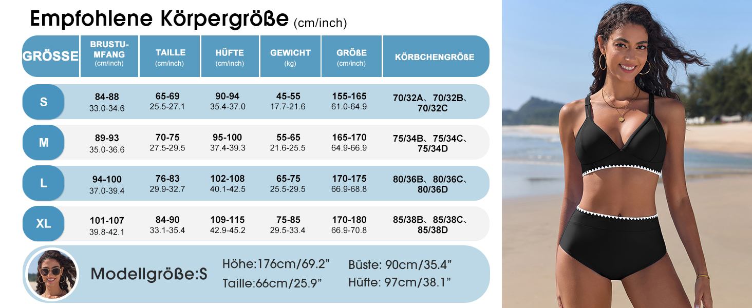 Бікіні жіночий комплект з V-подібним вирізом, двочастинний, з пуш-ап, висока талія, купальник сексуальний з білою мереживом, чорний, розмір S