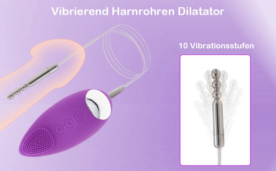 Вібратор для чоловіків PQKuss з нержавіючої сталі, водонепроникний, для масажу простати, 10 частот, фіолетовий