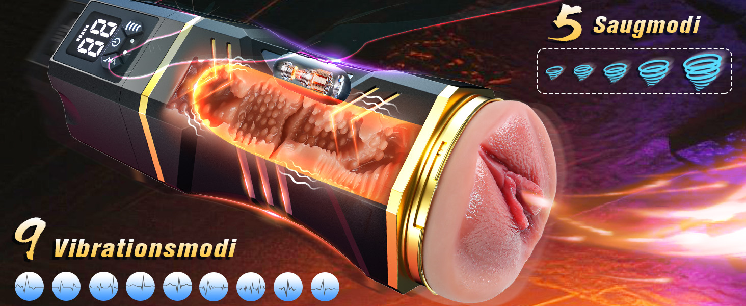 Електричний мастурбатор для чоловіків: мастурбатор-пімпа, іграшка для соло, 5 режимів всмоктування та 9 вібрацій