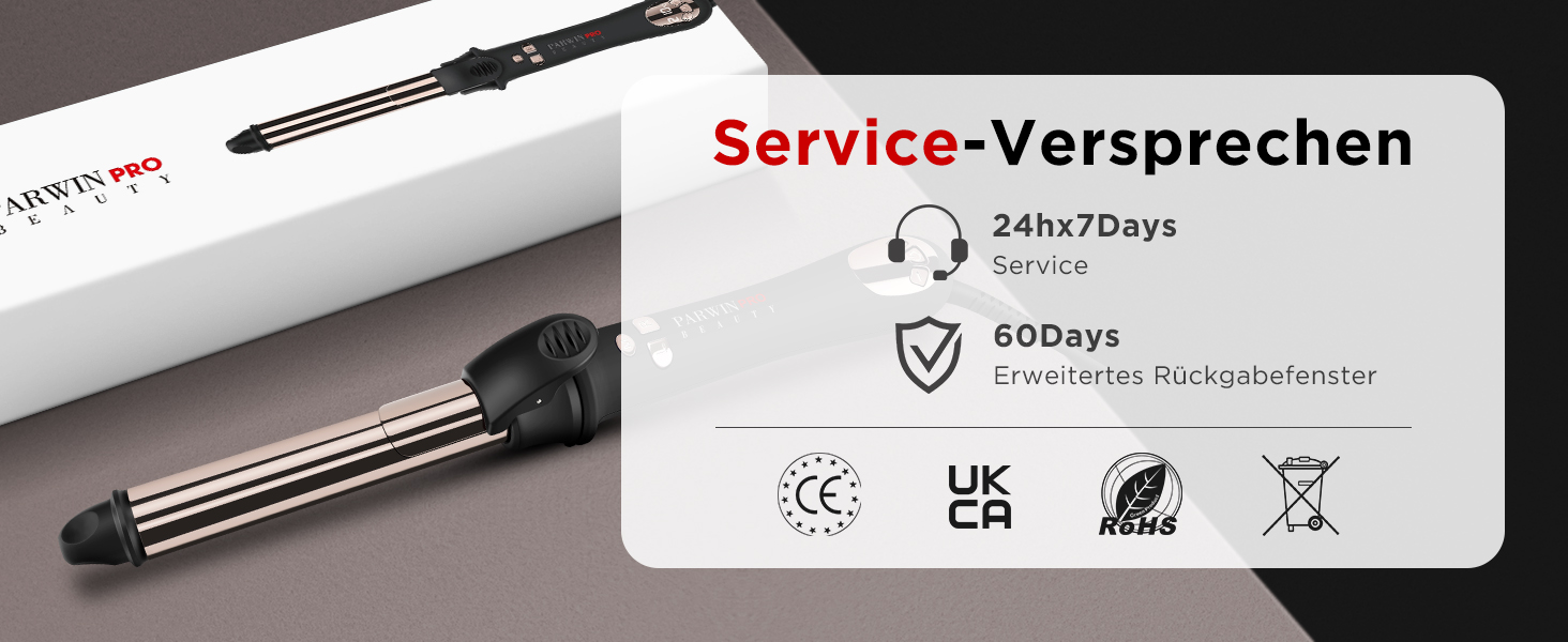Автоматичний плойка-стайлер для волосся PARWIN PRO BEAUTY 32мм, ротаційний завитьок з нано-титановим покриттям та LCD-дисплеєм, 120-210°C