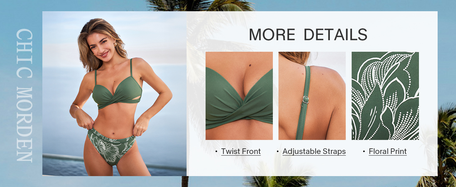 CUPSHE Бійкіні жіночий комплект: топ з пуш-ап, скросовер, двочастинний купальник, пляжна мода, чорний, леопардовий принт