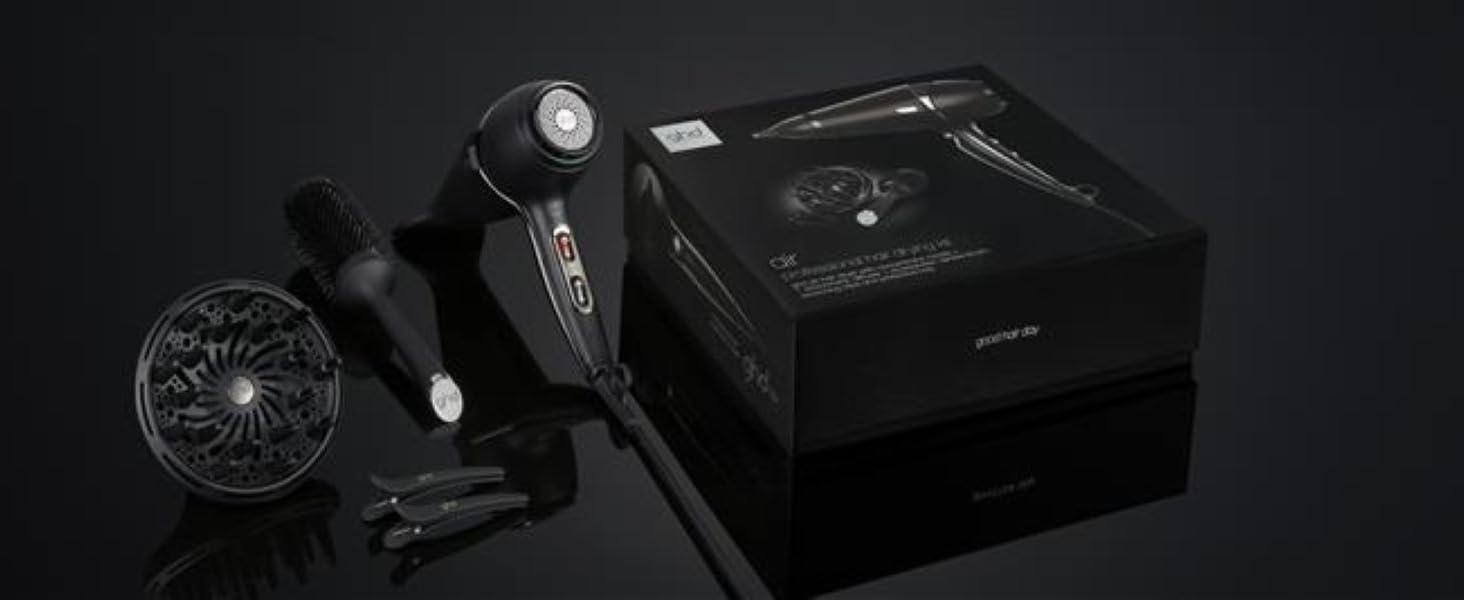Професійний іонний фен ghd air для швидкого сушіння волосся, чорний (Set Black)