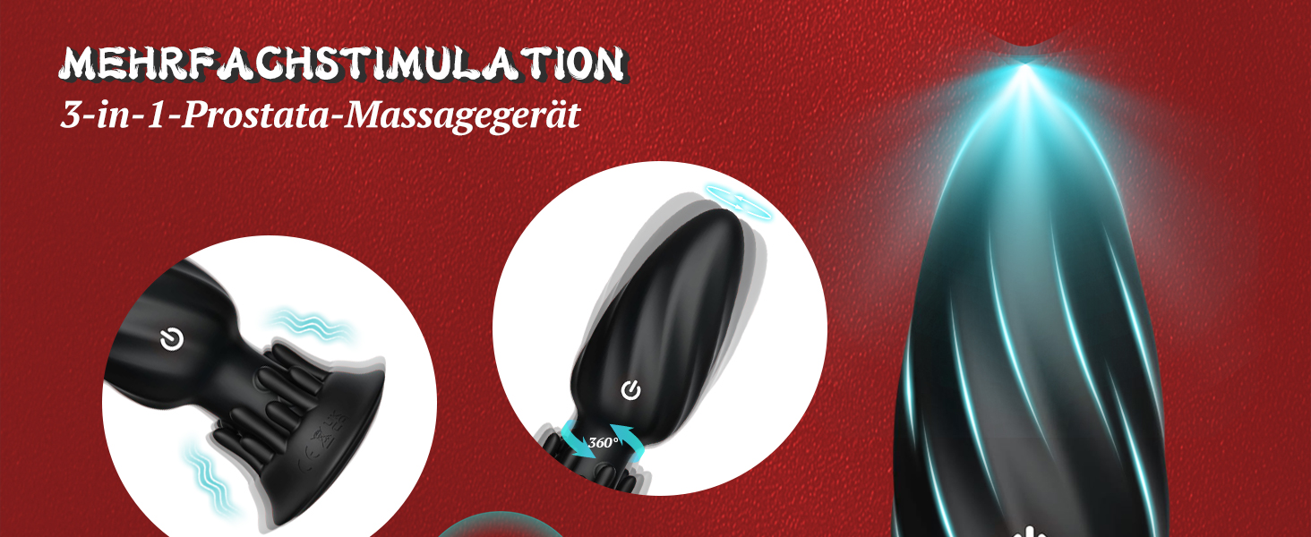 Аналізатор вібратор для чоловіків YcsLust, стимуляція простати, анальний плагін з 10 вібраціями та 10 режимами обертання, пульт дистанційного керування, секс-іграшка для пар, buttplug