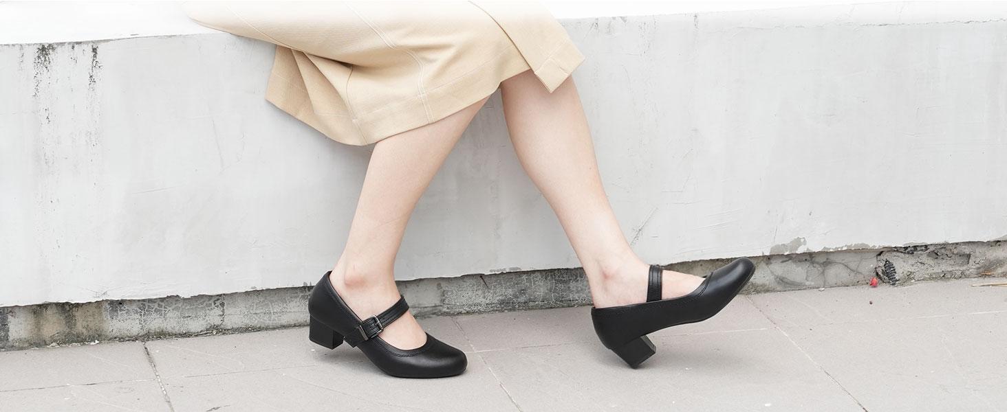 Жіночі ортопедичні туфлі Mary Jane Ortho + Rest для Hallux Valgus, бежеві, на низькому стійкому каблуку