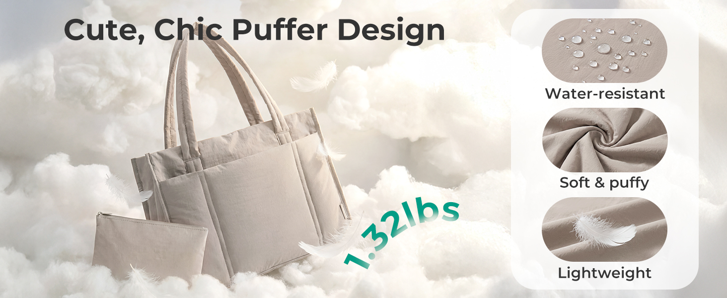 Жіноча сумка-шопер Bagsmart Puffer 21Л для ноутбука 15.6