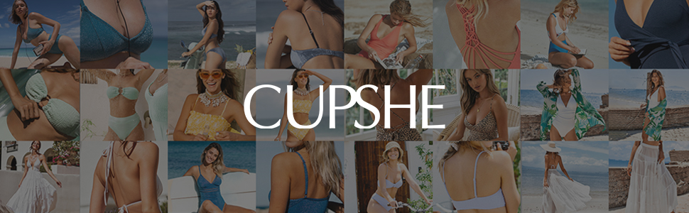 Bikini CUPSHE Daen: Комплект з трикутним топом та низькою талією, блакитний з леопардовим принтом (L)