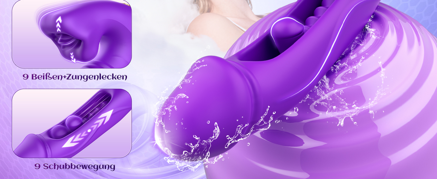 Вібратор для жінок Dildo з 7 режимами вібрації та стимуляції клітора, фіолетовий