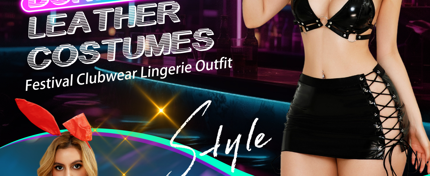 EVELIFE Сексуальний костюм кролика з екошкіри для жінок. Сексуальна спідниця, костюм для вечірок, клубів, фестивалів. Рожевий колір