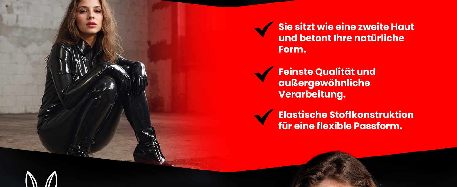 Чоловічий комбінезон з ефектом мокрого блиску Rubberfashion - шкіряний костюм-ластовиця, XXL, довгі рукави