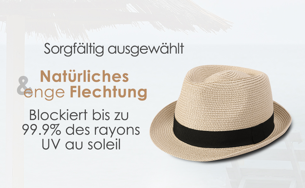 Солом'яний панама-капелюх Creekstone Fedora для жінок та чоловіків, складаний пляжний Trilby з короткою кришкою, бежевий, розмір M