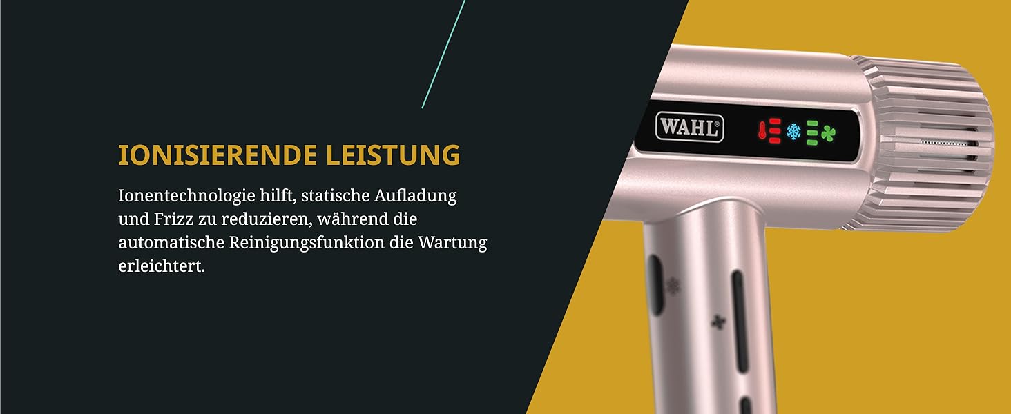 Професійний іонний фен Wahl Vanquish Rose Gold, 1600 Вт, FlowControl, з магнітним диффузором та концентратором