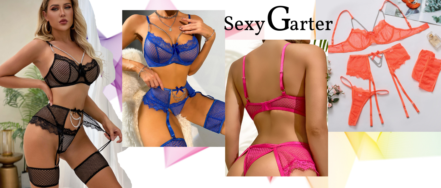 Сексуальний комплект нижньої білизни Aranmei для жінок, 4 частини: бюстгальтер, труси, панчіхотримач, стрінги, червоний, мереживо, кісточки, XXL