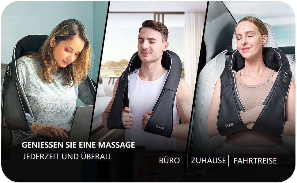 Масажер для шиї та плечей Shiatsu з інфрачервоним підігрівом, 3D електричний масажер для спини та шиї (подарунковий варіант)