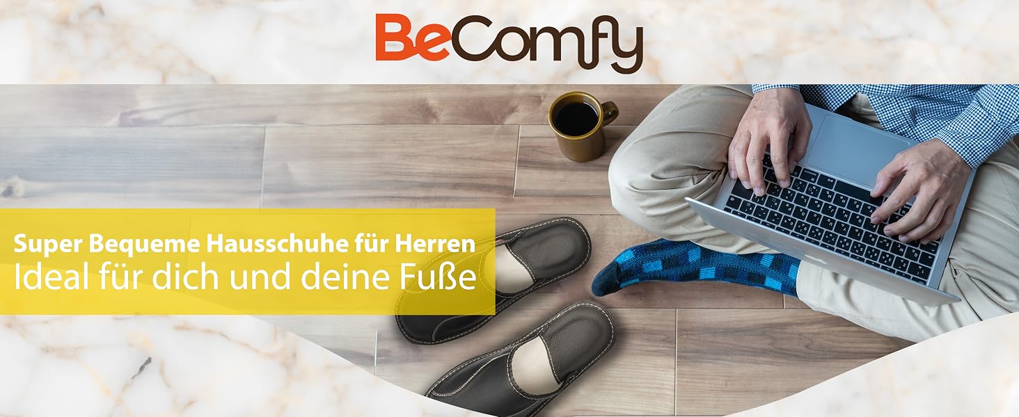 Чоловічі шкіряні капці BeComfy з натуральної шкіри, протиковзальна гумова підошва, анатомічна устілка, чорні, розмір 43 EU