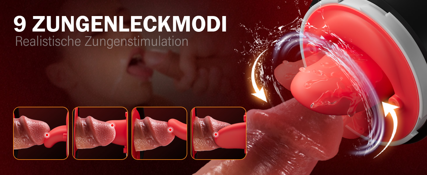 Електричний мастурбатор для чоловіків з 9 режимами лизання, 9 режимами всмоктування та 9 вібраціями. Іграшка для дорослих, підходить для пар та індивідуального використання