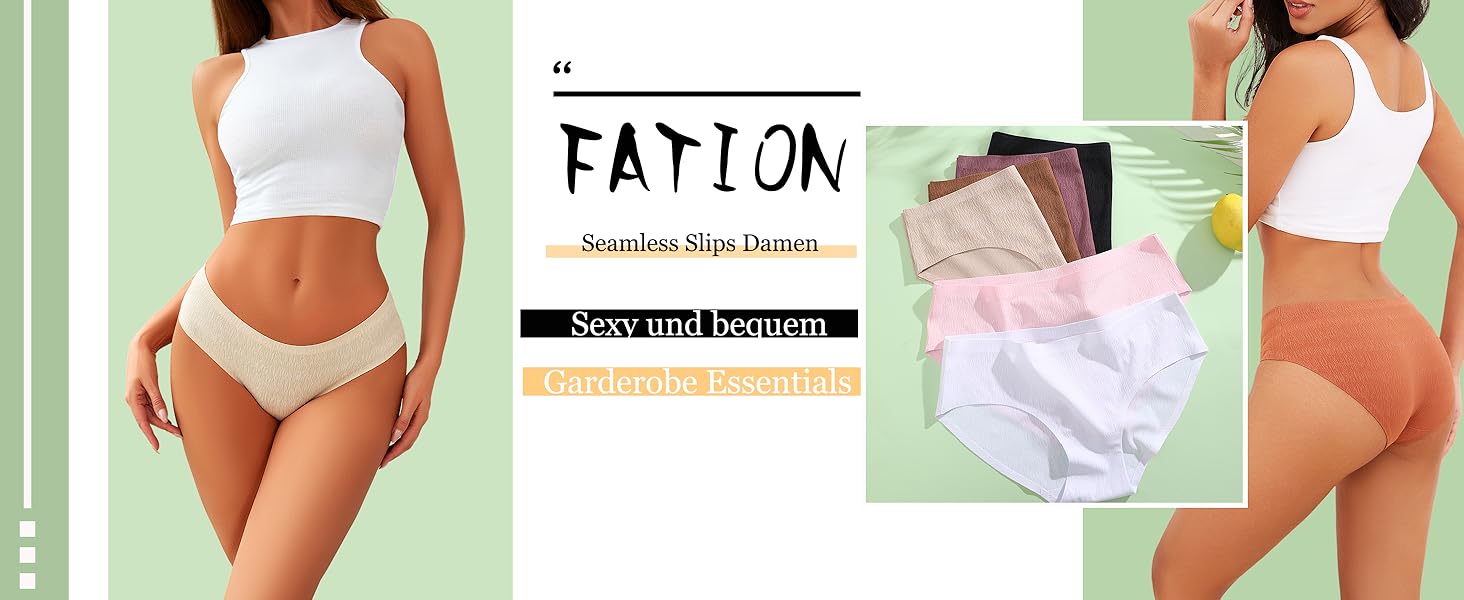 Набір трусиків FINETOO з 6 шт. - безшовні, мереживні, з низькою талією, S-XL