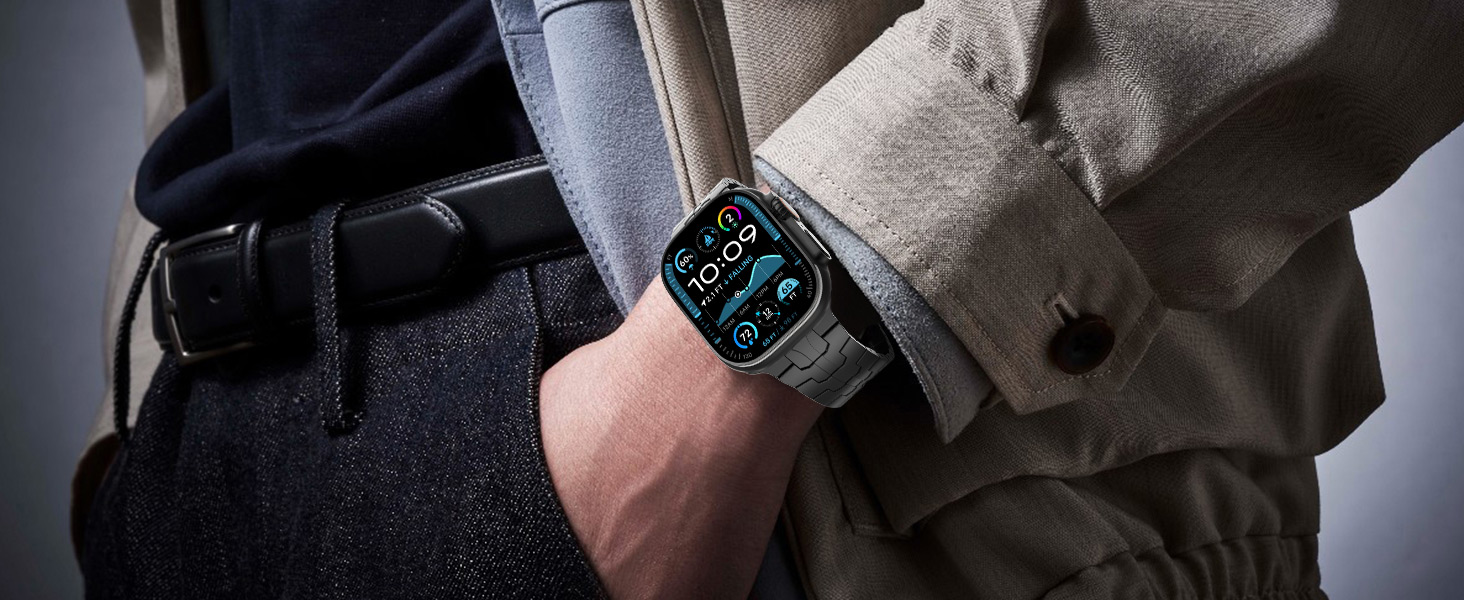 Металевий ремінець CHANCHY для Apple Watch Ultra 3/2/1, Series 11/10/9/8/7/6/5/4/3/2/1, SE — сталевий браслет-заміна (42, 44, 45, 46, 49 мм), титановий колір