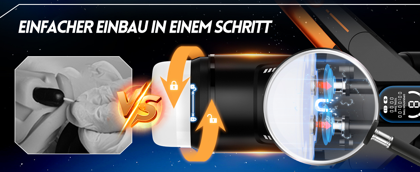 Інтимна іграшка для чоловіків Eanatoys Masturbieren - 9 вібраторів, телескопічна функція, 3D реалістична вагіна, LCD-дисплей, помаранчевий колір