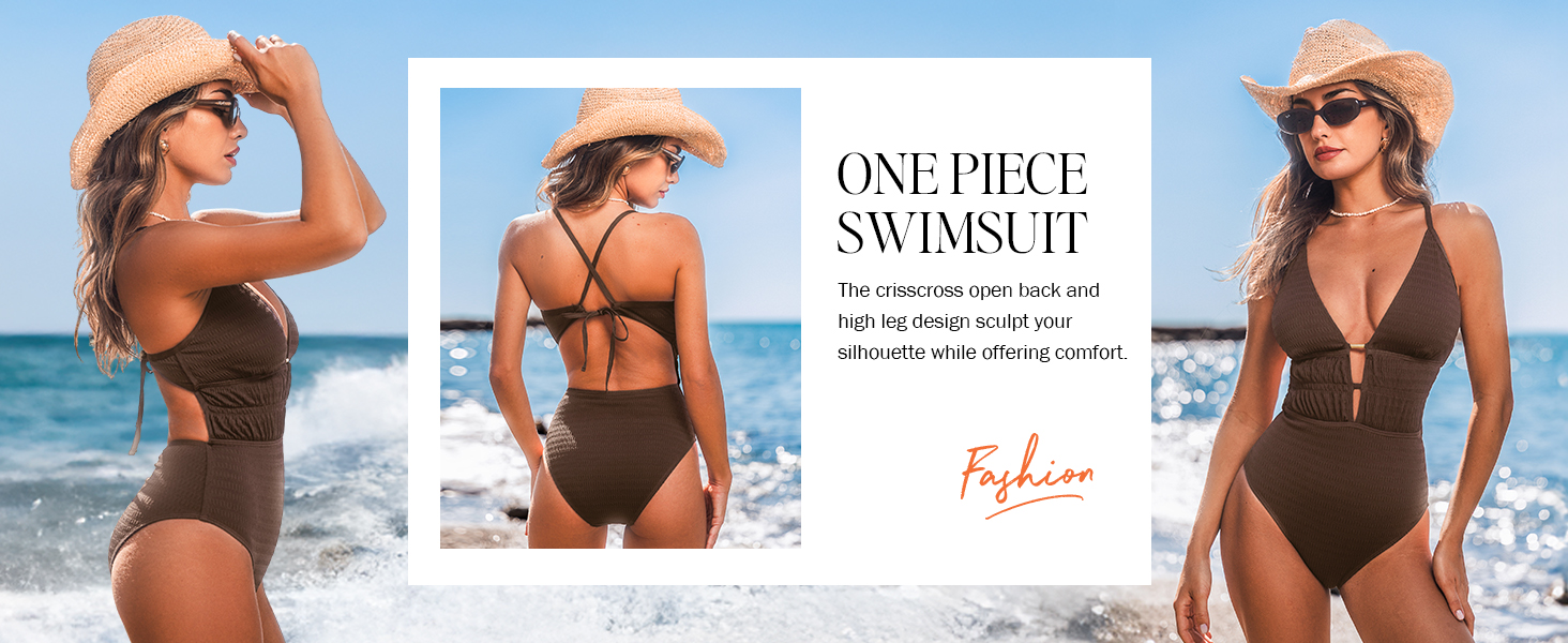 Чоловічий купальник CUPSHE з глибоким V-подібним вирізом, на зав'язках, з текстурою, одноцільний, чорний