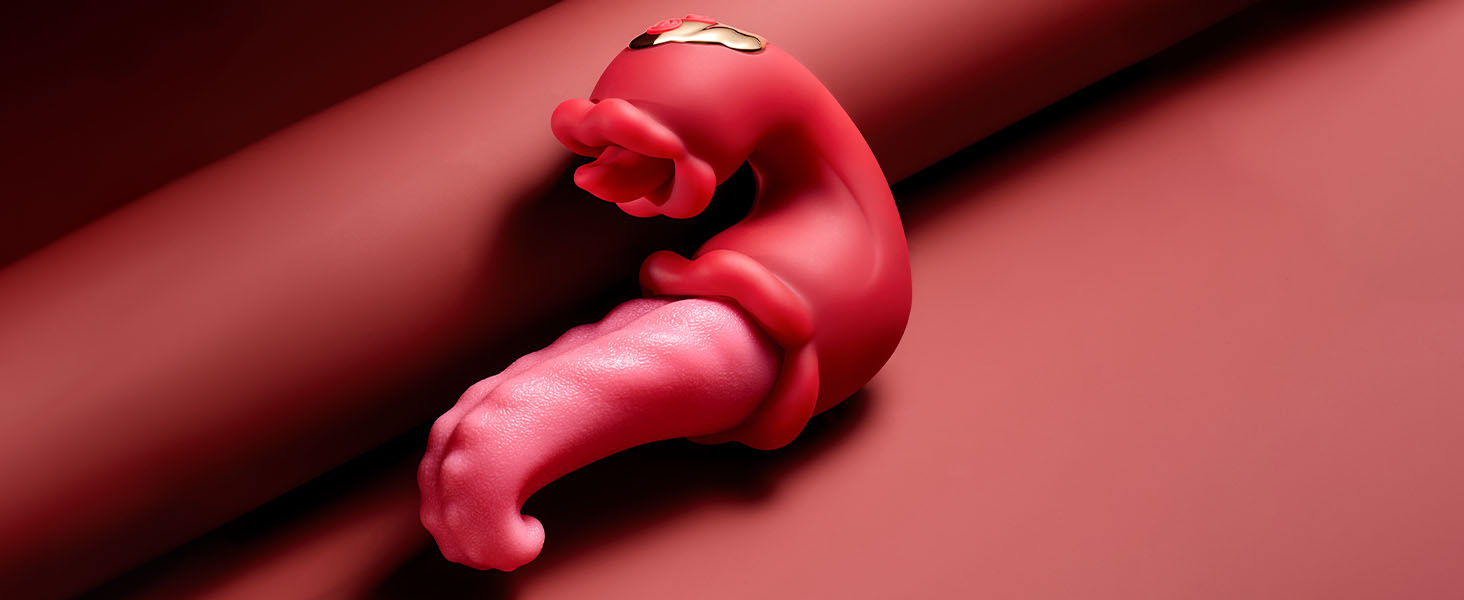 Вібратор для жінок, 3-в-1: вібратор клітора, дildo, масажер. 10 режимів, червоний. Іграшки для дорослих, для пар.