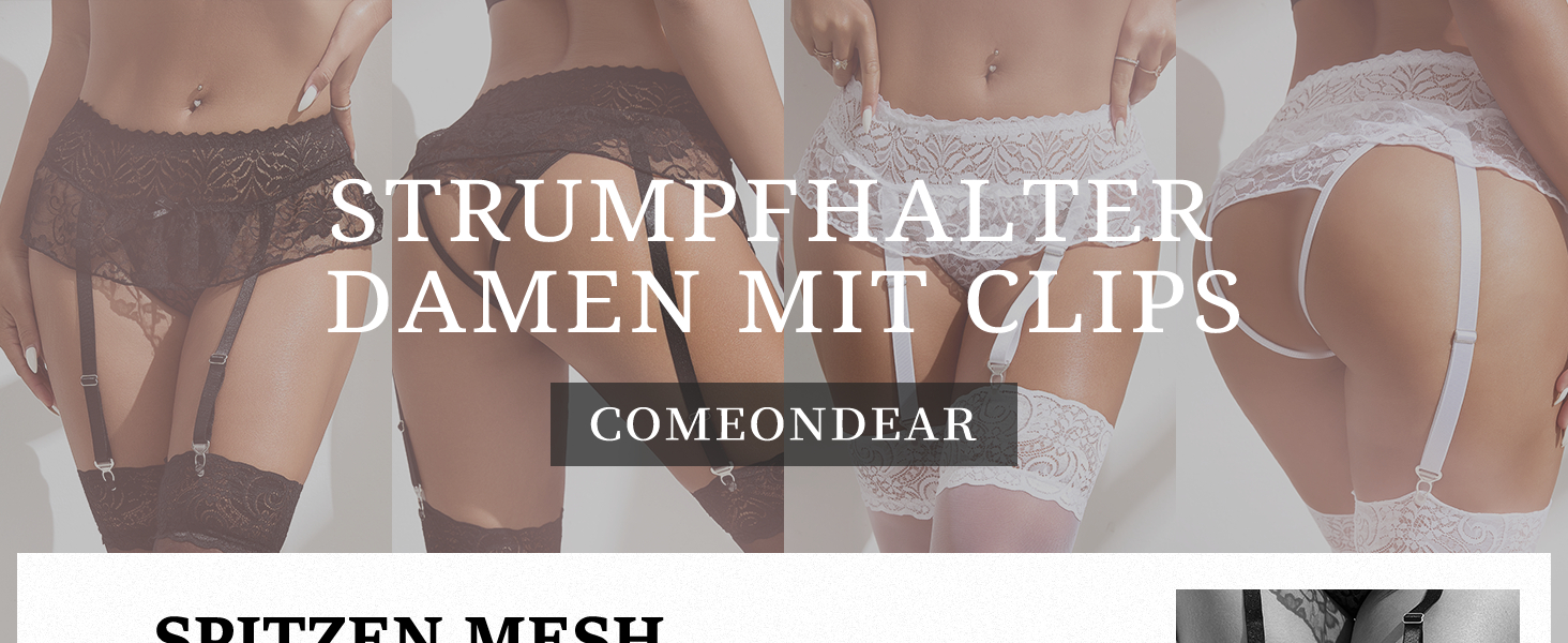 Сексуальний стрінги з кліпсами для жінок великих розмірів, мереживо, стріп-ремені, широкі лямки, комплект нижньої білизни, стрінги з підтримкою, стрінги з металевими кліпсами, гarter belt, великі розміри, чорний, M-L