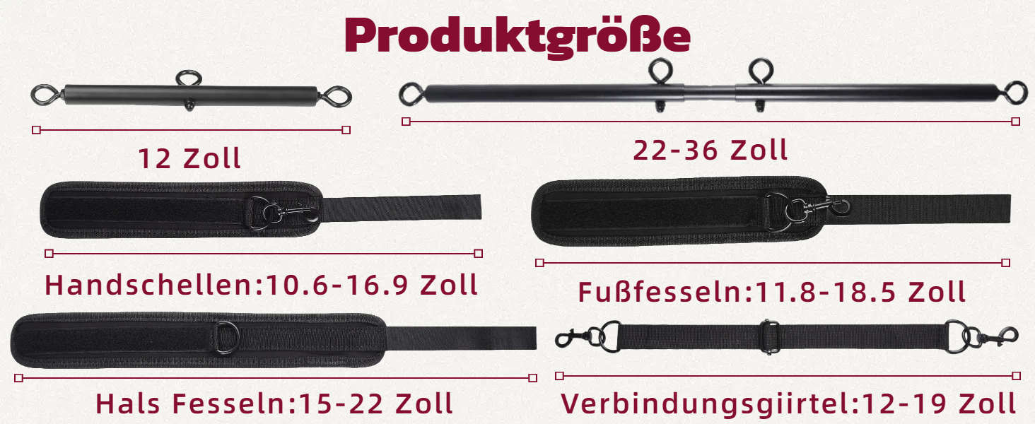 Розпірка для бондажу з металу, наручники та кайдани для ніг BDSM для пар (чорний)